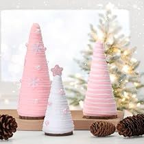 Pink Christmas Cubicle Decor, Small Office Christmas Decorations, Pink Christmas Centerpieces For Table, Pink And White Christmas Decor Bedroom, Pink Christmas Decorations Living Room, Pink Christmas Kitchen, Pink Christmas Party Decorations, Cottage Core Christmas Decor, White And Pink Christmas Decor