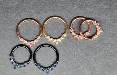 Surgical Steel, PVD coated 1.2/8mm/10mm Hinged daith ring,  Rose Gold/Gold/Black 3 colours  UK Seller Worldwide Shipping : Please note, all items that are brass/'plated', may tarnish. Daith Ring, Daith Rings, Ring Rosegold, Pvd Coating, Nose Hoop, Piercing Tattoo, Jewelry Earrings Hoops, Gold Gold, Gold Black