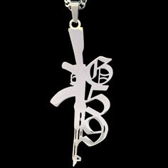 "G59 Rifle Necklace * 2\" stainless steel pendant *Comes with your choice of chain" Stainless Steel Pendant, Polished Stainless Steel, Steel Chain, Stainless Steel Chain, Silver Necklaces, Really Cool Stuff, Jewelry Necklace Pendant, Necklace Lengths, Ruby