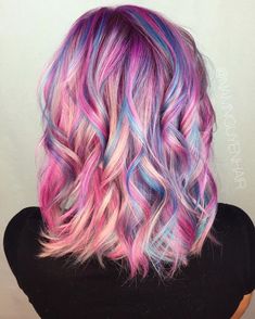 Unicorn Hair Color, Rainbow Hair Color, Multi Colored Hair, Hair Color Pastel, Beautiful Hair Color, Bright Hair, Colored Hair