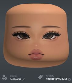 an animated image of a woman's face with long lashes