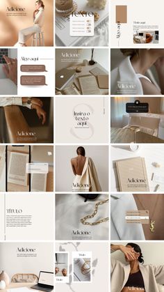 a collage of photos with different types of clothing and accessories on them, all in beige