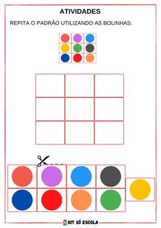 an activity sheet with different colors and shapes