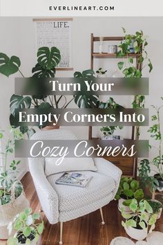 a living room filled with plants and potted plants