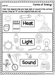 worksheet for beginning with sound and light