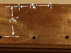 a piece of wood with numbers on it and arrows pointing in different directions to the left