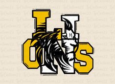 the logo for the university of iowa football team is shown in black and yellow colors