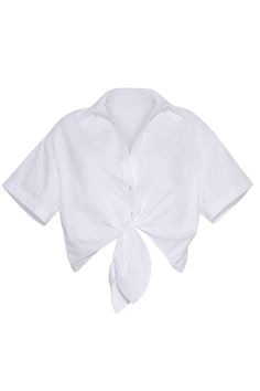 A reimagined classic short sleeve button up, the new Asbury Top adds an extra dose of ease and glamour to an everyday basic. The cropped shirt features a button opening, cuffed sleeve and a front tie bow detail. Pair with our Palmer Short or an easy skirt for your summer picnics or lunch in town. Cropped button down shirt with front button opening. Tie front bow detail. Short Sleeve with cuff. Elastic at back hem for adjustability. Unlined. Cropped Button Down, Poplin Top, Cuffed Sleeve, Tie Shirt, Cropped Shirt, Tie Bow, Running Tops, Short Sleeve Button Up, Wide Leg Denim