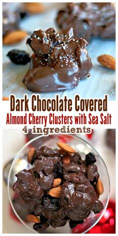 chocolate covered almond cherry clusters with sea salt