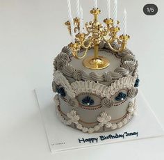 a birthday cake with candles on top of it