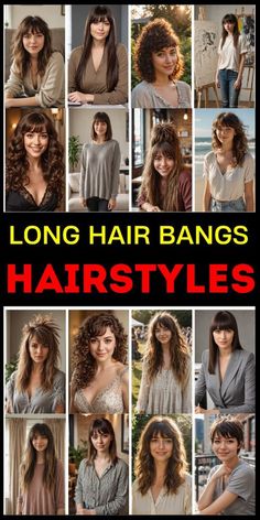 32 Fabulous Long Hairstyles for Women to Rock in 2024 #hairstyle #longhairstyle #longhaircut #longhairstyles Long Hair With Long Bangs, Hair With Long Bangs, Bangs For Women Over 50, Winter Update, Asymmetrical Bangs, Long Bobs, Textured Bangs, Bangs For Women