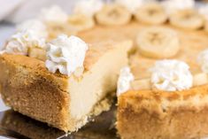 a close up of a pie on a plate