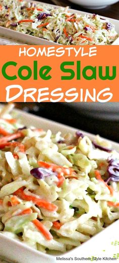 homemade coleslaw dressing in a white dish with carrots and celery