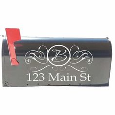 a mailbox with the letter b on it