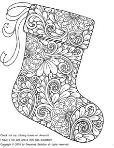 a christmas stocking coloring page for adults