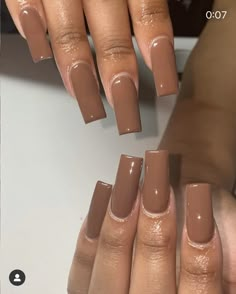 Brown Nails Square Long, Brown French Tip Acrylic Nails Short, Brown Acrylic Nails Square, Brown Tapered Square Nails, Square Acrylic Nails Brown, Short Square Acrylic Nails Brown, Brown Square Acrylic Nails, Nails Brown Square, Brown Square Nails