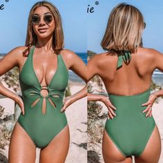 Cupshe V-Neck Halter Flower Cutout One Piece Swimsuit Women Sexy Solid Green Monokini Swimwear 2023 Bathing Suit Beachwear New With The Tag. Size Xl(10 Us) True To Size Lined. Padded. Shipping The Same Day. Happy Shopping Tanya. Swimwear 2023, Flower Cutout, Ruffle Bathing Suit, Cutout One Piece, Green One Piece Swimsuit, Striped Bathing Suit, Cupshe Swimsuits, High Neck One Piece, Black Bathing Suits