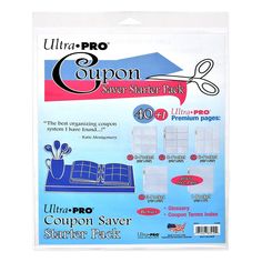 the ultra pro coupon saver pack is shown with instructions for how to use it