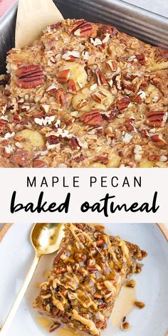 this maple pecan baked oatmeal is so delicious and easy to make