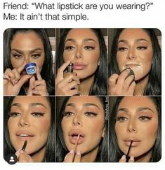 Funny Makeup Memes, Makeup Memes, Too Much Makeup, Makeup Humor, Natural Lipstick, 1 Tattoo, How To Clean Makeup Brushes, Huda Beauty, Makeup Routine