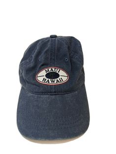 Maui Hawaii Hat Cap Unisex Cotton Blue Aloha Brand. Condition is "Pre-owned". Shipped with USPS Priority Mail. Casual Blue Hat For Travel, Blue Casual Baseball Cap For Beach, Casual Blue Baseball Cap For Beach, Blue Baseball Cap With Curved Brim For Vacation, Blue Curved Brim Baseball Cap For Vacation, Blue Baseball Cap With Short Brim For Beach, Adjustable Navy Baseball Cap For Beach, Casual Flat Bill Baseball Cap For Beach, Casual Navy Baseball Cap For The Beach