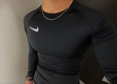 Nike Aesthetic Men, Nike Compression Shirt Men, Men In Compression Shirts, Compression Shirt Men Aesthetic, Adidas Aesthetic, Rave Outfits Men, Gym Shirts Mens, Buff Guys, Compression Shirt Men