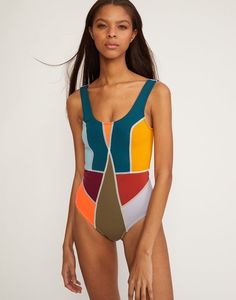 Cynthia Rowley Kalleigh One Piece - Teal Multi