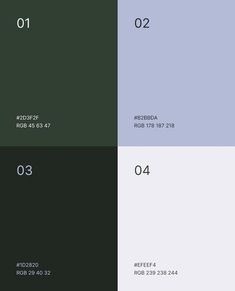 four different colors are shown in the same color scheme