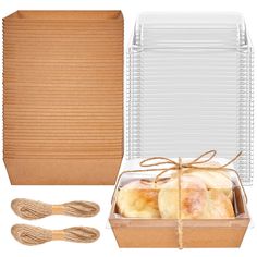 the package includes bread, twine and paper