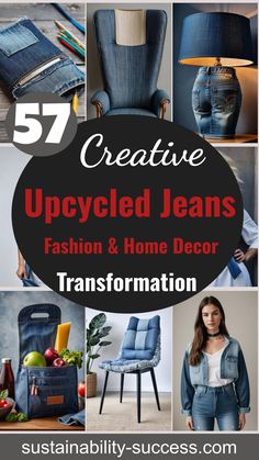 57 Innovative Upcycled Jeans Ideas: Transform Your Old Denim Into Chic Fashion And Home Decor Clothing Recycling, Flip Clothes, Scrap Fabric Crafts, Upcycling Diy