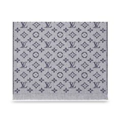 LOUIS VUITTON® Monogram Classic Scarf  Light Grey Wool Lv Scarf, Scarf Collection, Louis Vuitton Official Website, Scarf Accessories, Monogram Pattern, Louis Vuitton Official, Scarf Pattern, Wool Scarf, Flower Prints