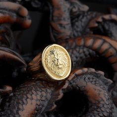 Discover the elegance of our Gold Lion Ring, designed to add a touch of style to your everyday look. This meticulously handcrafted gold ring boasts intricate engraving details that are not only visually striking but also meaningful. With its high-quality craftsmanship, this ring is not just a piece of jewelry; it's a legacy you can pass down to generations, symbolizing both your exquisite taste and your family's enduring heritage for more rings :   https://marylebonesilver.etsy.com MATERIALS: - Gold Ring For Men, Octopus Ring, Pinky Signet Ring, Gold Schmuck, Rings Promise, Lion Ring, Gold Lion, Signet Rings, Ring For Men