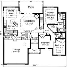 the first floor plan for this house shows the living area and dining room, as well as