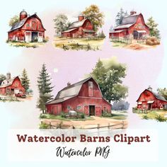 the watercolor barn clipart collection