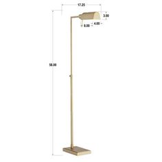 the floor lamp is shown with measurements