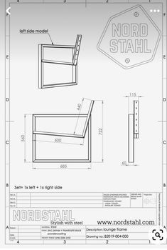 a drawing of a chair with measurements for the seat and back end, as well as an