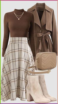 oots with a dress, how to wear ankle boots with skirts, and all the do’s and don'ts of wearing ankle boots. London Outfit Ideas, Stile Blair Waldorf, Fest Outfits, Cute Modest Outfits, Skirts With Boots, Brown Outfit, Trendy Fall Outfits, Business Outfit, Modest Fashion Outfits