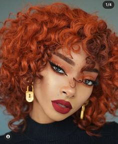 Hair Color Orange, Red Curly Hair, Curly Weave Hairstyles, Curly Weaves, Ginger Hair Color, Short Human Hair Wigs, Curly Human Hair Wig, Pixie Cut Wig, Bouncy Curls