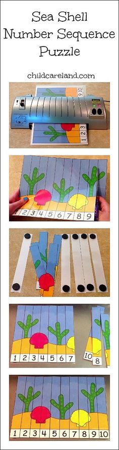 the number sequence puzzle is made with construction paper