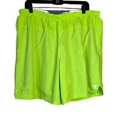 Champion Men’s Performance Running Shorts Neon Yellow Size Xl Nwot Running Short With Built In Gray Biker Shorts Rear Zipper Pocket Reflective Champion Shorts, Running Short, Walker Boots, Shorts Athletic, Fit N Flare Dress, Biker Shorts, Rain And Snow Boots, Neon Yellow, Running Shorts