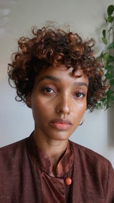 Face Drawing Reference, Natural Hair Inspiration, Short Curly Hair, Face Drawing, Pixie Cut, Short Curly, Drawing Reference, Red Hair