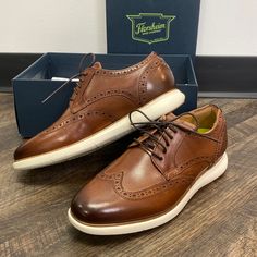 Men’s Fuel Wingtip Ox Shoes Color: Scotch Brand: Florsheim Size: 7 M Brand New Brown Formal Sneakers With Cushioned Footbed, Casual Low-top Dress Shoes For Semi-formal Events, Casual Low-top Semi-formal Oxfords, Formal Wingtip Sneakers With Cushioned Footbed, Fitted Low-top Oxfords With Branded Insole, Low-top Dress Shoes With Cushioned Footbed For Business, Casual Semi-formal Wingtip Leather Shoes, Casual Wingtip Dress Shoes With Goodyear Welt, Brown Brogue Moc Toe Sneakers