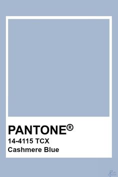 pantone's blue color is shown with the words cashmore blue on it