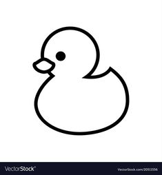 a black and white rubber duck icon