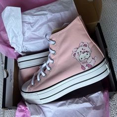 Women’s Size Brand New In The Box Never Worn Price Firm- But I Can Sell On Mercar For Cheaper, Just Ask Converse Mini Mouse, Hello Kitty Shoes Women, Minnie Converse Shoes, Platform Shoes Hello Kitty, Flamingo Pink Platform Converse, Converse Shoes Pink, High Top Platform Converse, Hello Kitty Converse, Winter Wishlist