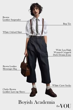 How to Dress Boyish - 3 Outfits for a Masculine Vibe Look 1900s Outfits Men, Dark Academia Beach Outfit, Masc Professional Outfits, Tomboy Academia, Masc Autumn Outfit, How To Look Masc, Masc Skirt Outfit, Casual Masc Outfits, Archaeologist Outfit