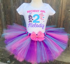 CareBear Share Bear and Cheer Bear Personalized Birthday Outfit Trolls Birthday Outfit, Doc Mcstuffins Birthday Outfit, Care Bear Birthday, Doc Mcstuffins Birthday, First Birthday Tutu, Bubble Guppies Birthday, Heat Press Designs, Alice In Wonderland Birthday, 1st Birthday Shirts