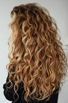 13 Curly Hair Color Ideas To Inspire Your Next Style Transformation - NeedleStar Naturally Curly Light Brown Hair, Curly Hair Styles And Color, Long Haired Perm, Multi Color Blonde Highlights, Blonde Curly Hair With Shadow Root, Lighter Brown Curly Hair, Highlights For Light Brown Curly Hair, Curlyage Blonde, Copper And Blonde Balayage Curly Hair