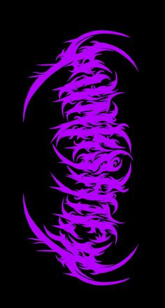 an abstract purple design on a black background