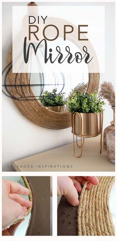 the diy rope mirror with instructions to make it